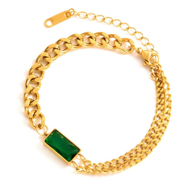 Emerald Double Layer Bracelet