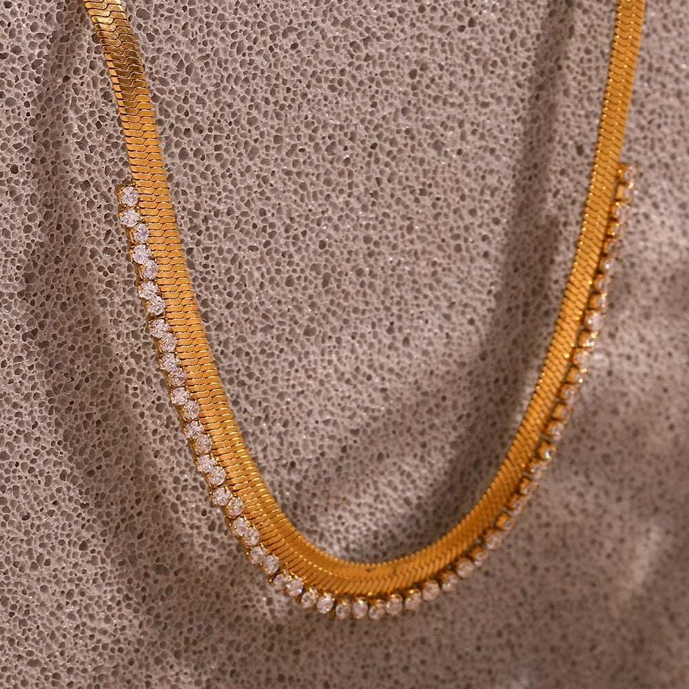 Pave Zirconia Snake Chain