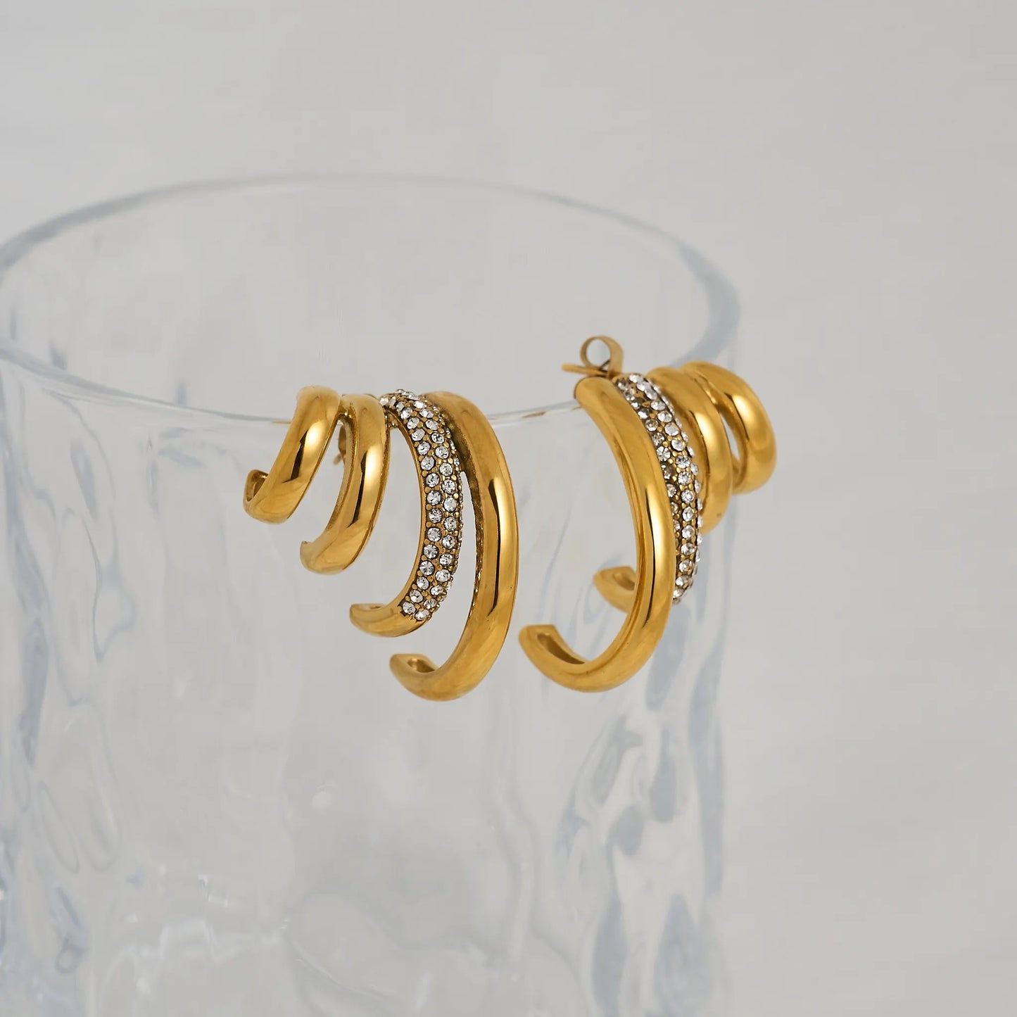 Tetra Zircon Gold Hoops