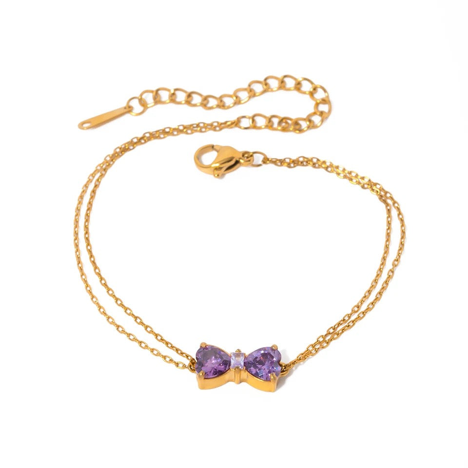 Mini Purple Bow Bracelet