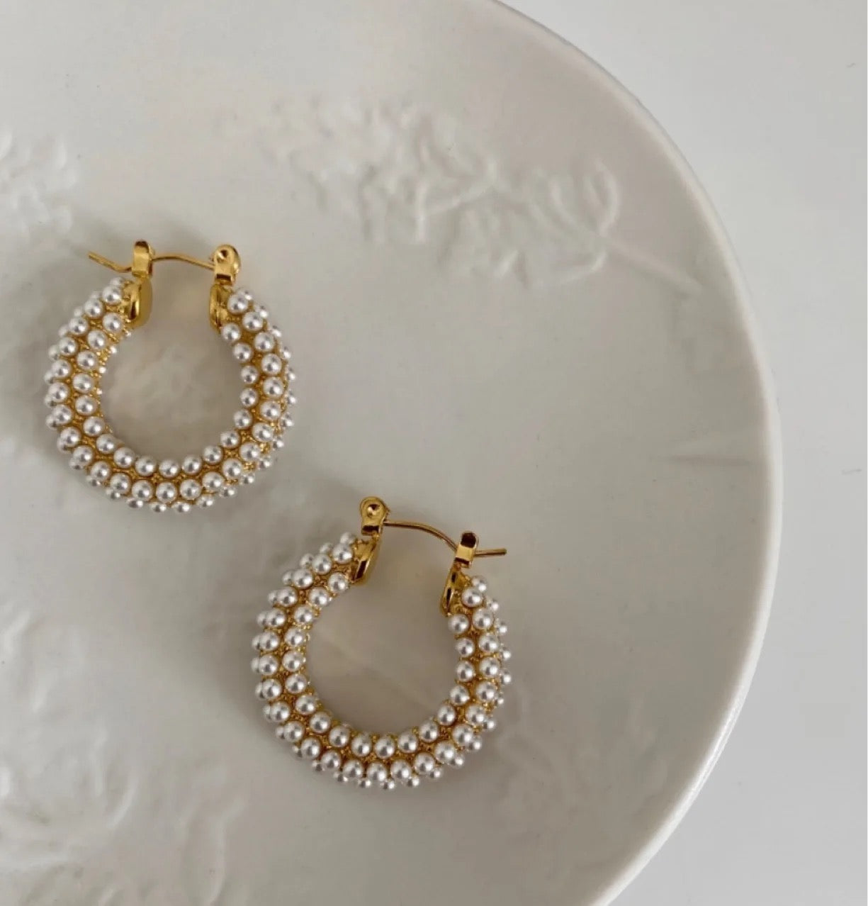 Mahira Pearls Encrusted Hoops