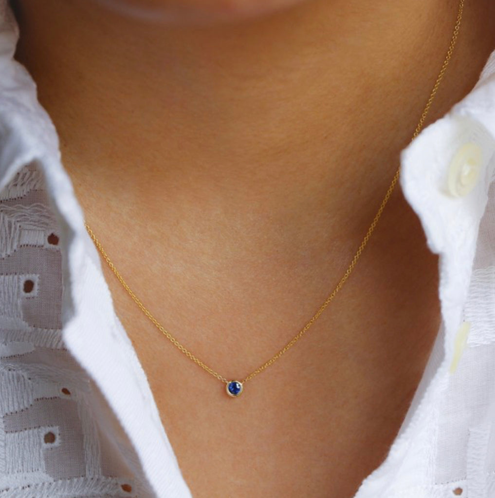 Sapphire Solitaire Necklace