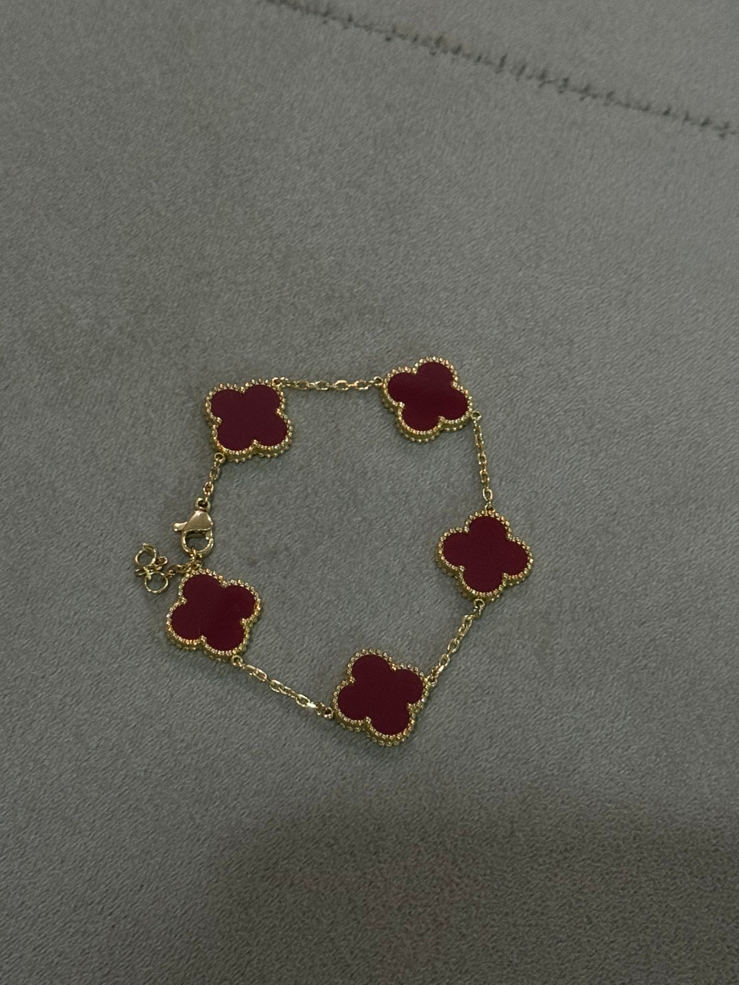 Maroon LUXE PENTA CLOVER BRACELET