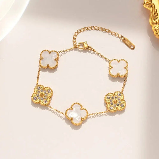 White Diamond CLOVER BRACELET