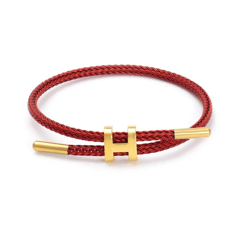 Red H Braid Bracelet