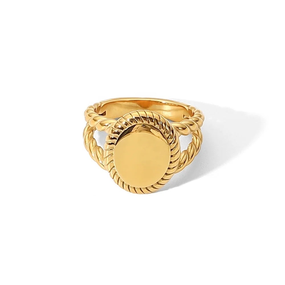 Oval Solid Gold Ring