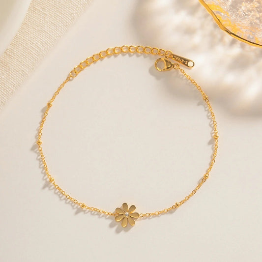 Gold Daisy Anklet