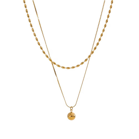Muffin Ball Double Layer Necklace