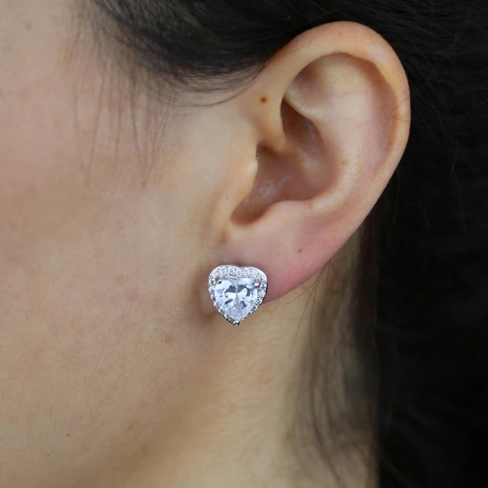 Bling Heart Studs