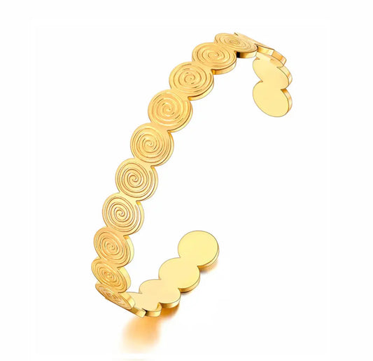 Gold Swirl Bangle (Adjustable)