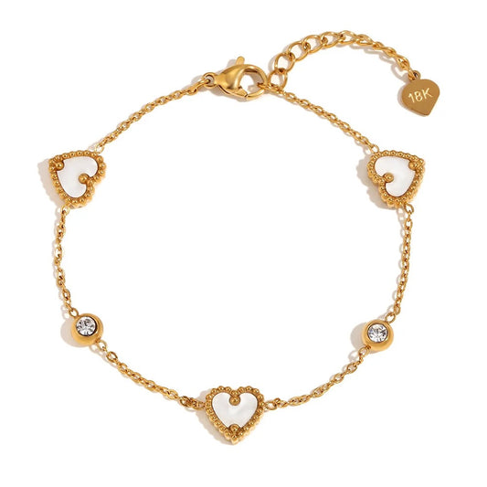 Tri Heart Zircon Bracelet