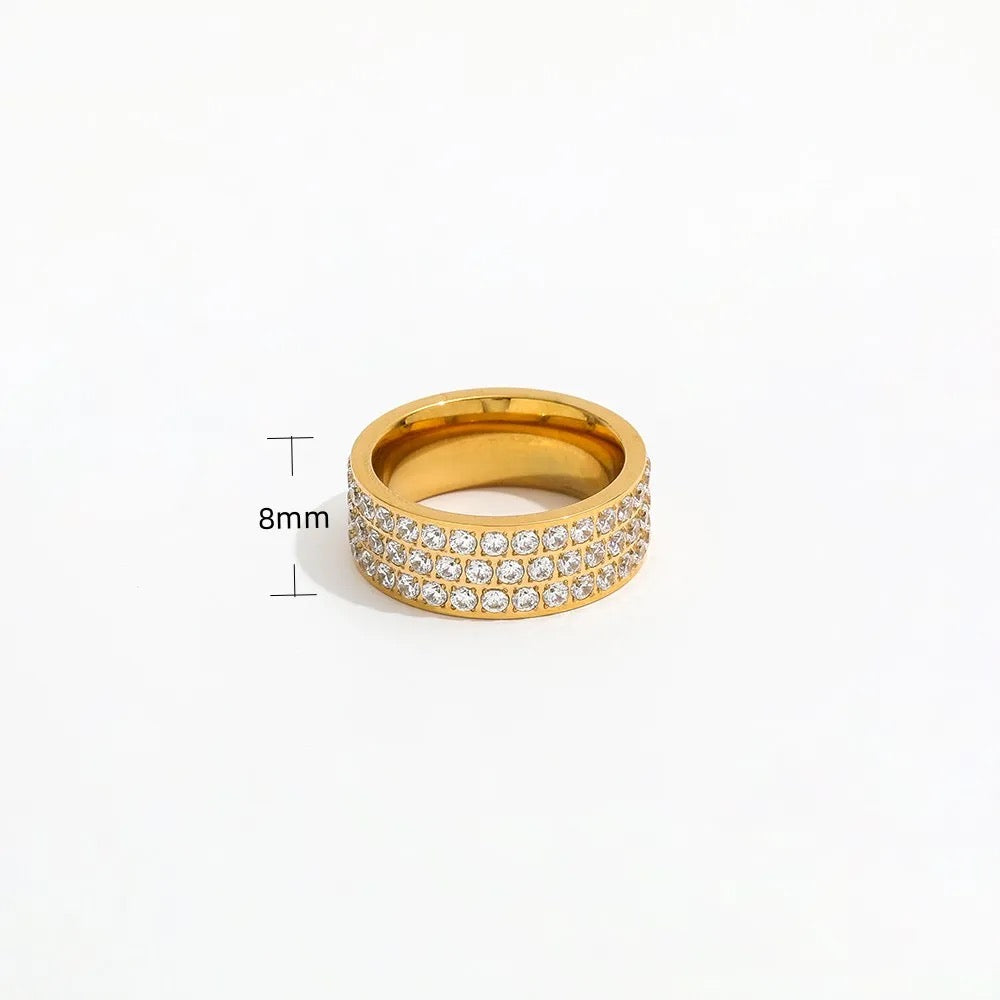 Glossed Zircon Studded Band (Ring)