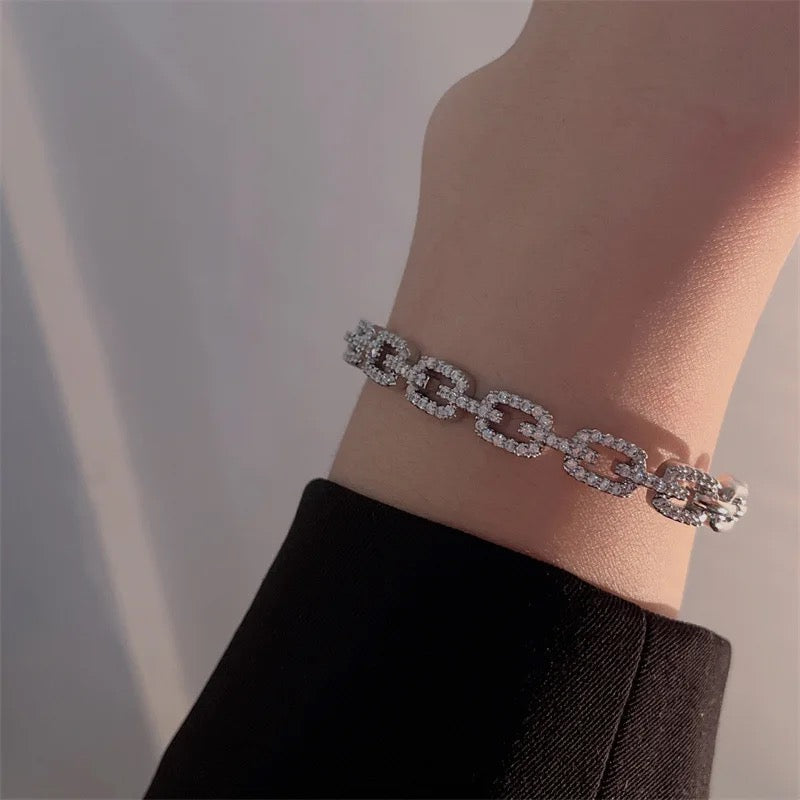 Silver Connector Bangle