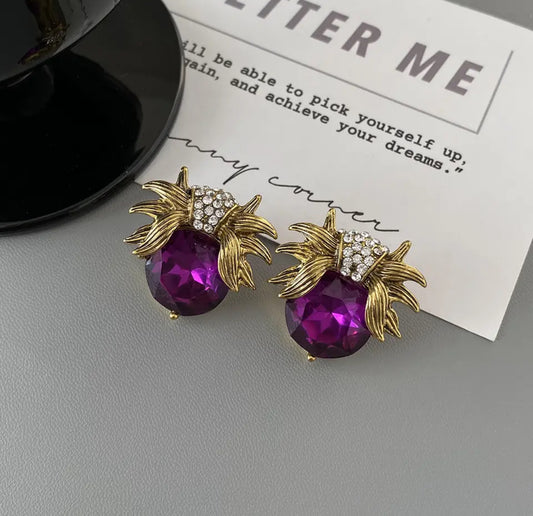 Plum Bee Earrings