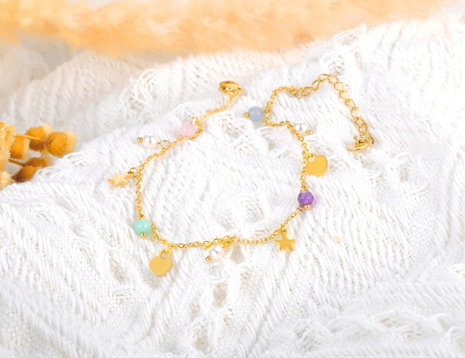 Pastel Beaded Anklet