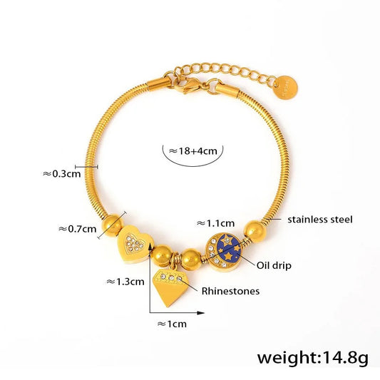 Love Diamond Drop Oil Bracelet