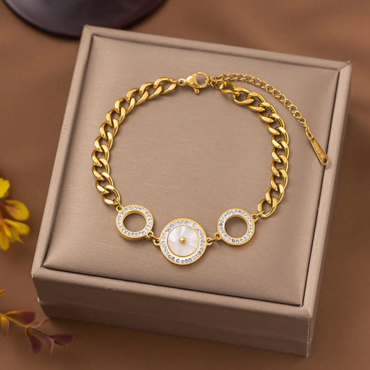 White Freya Circle Bracelet