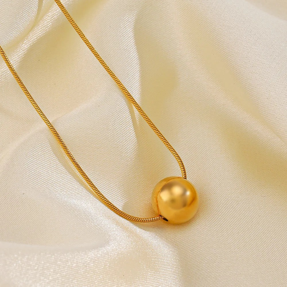 Single Gold Ball Necklace