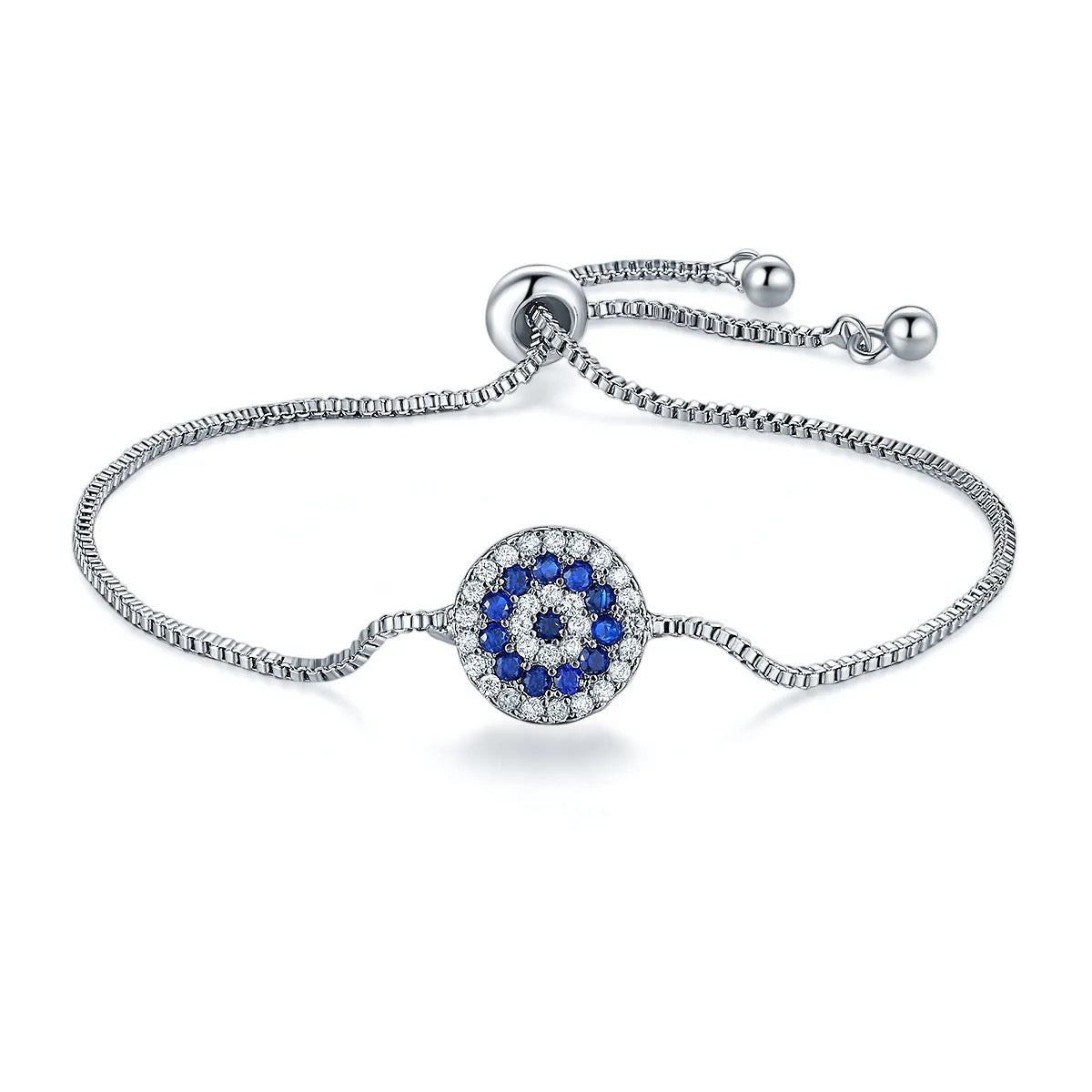 Sapphire Circle Silver Bracelet