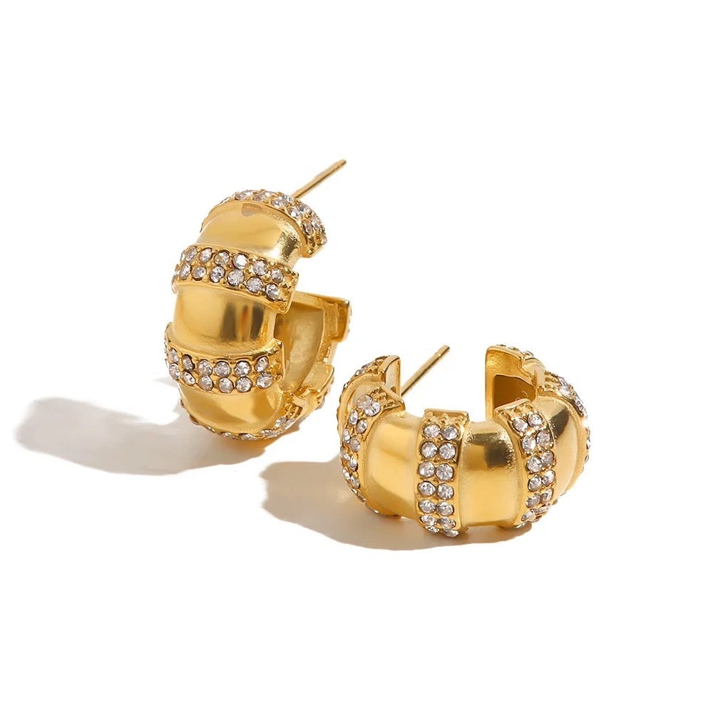 Autumn Studded Hoops