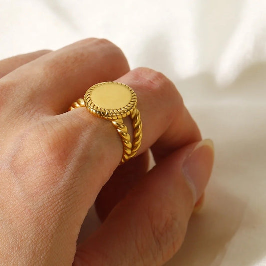 Oval Solid Gold Ring