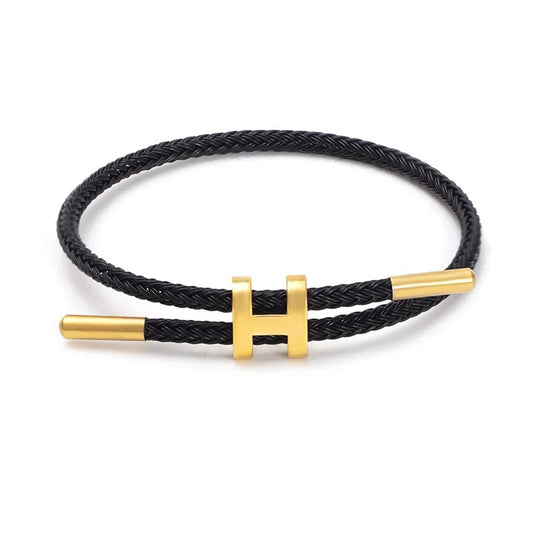 Black H Braid Bracelet