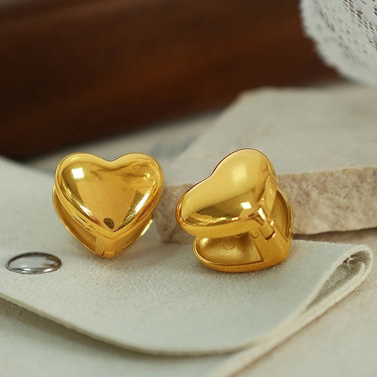 Plain Dual sided Heart Studs