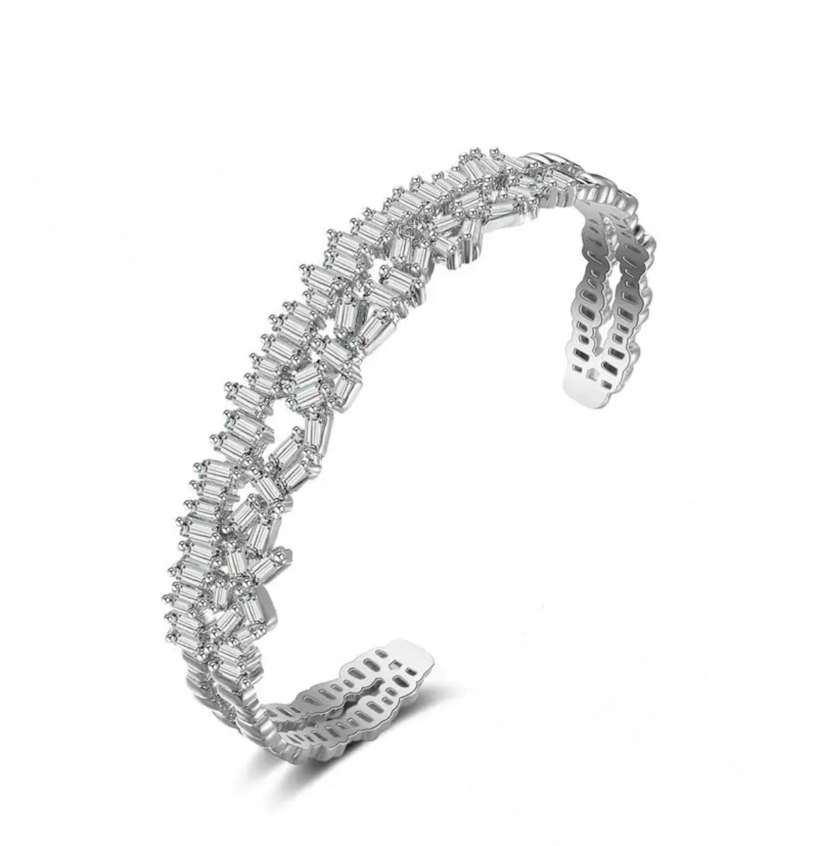 Luxe Baguette Silver bangle