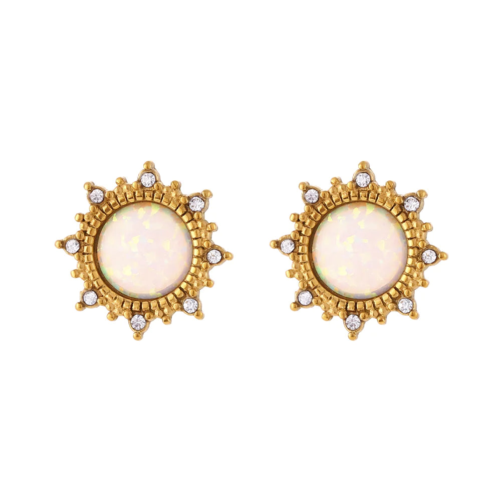 Sun Opal Studs