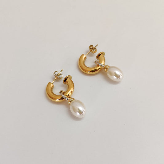 Open Pearl Hoops