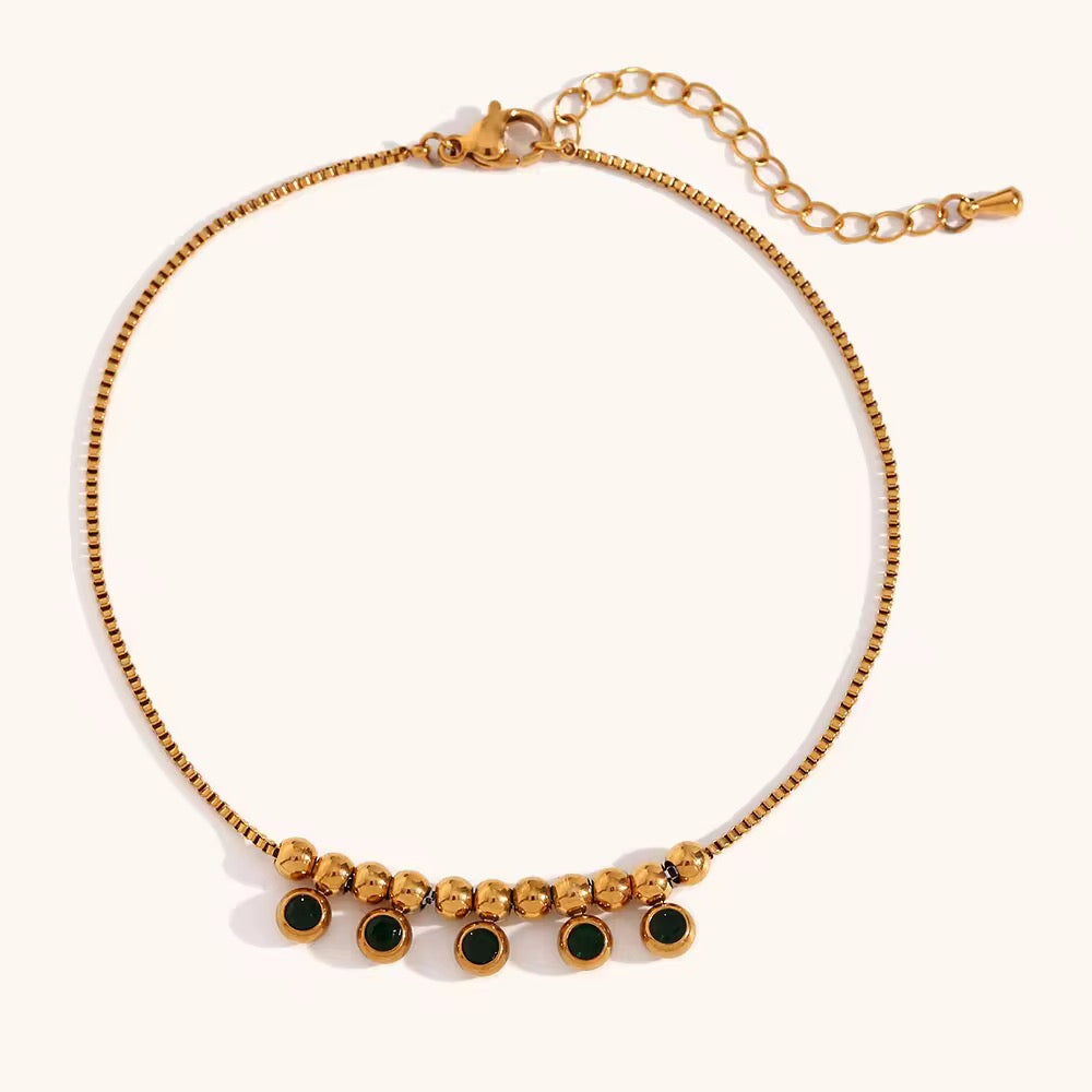 Emerald Beads Anklet