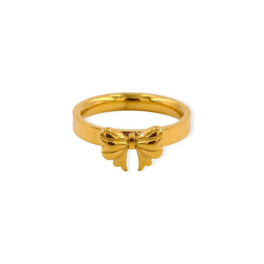 Cute Bow Gold Ring