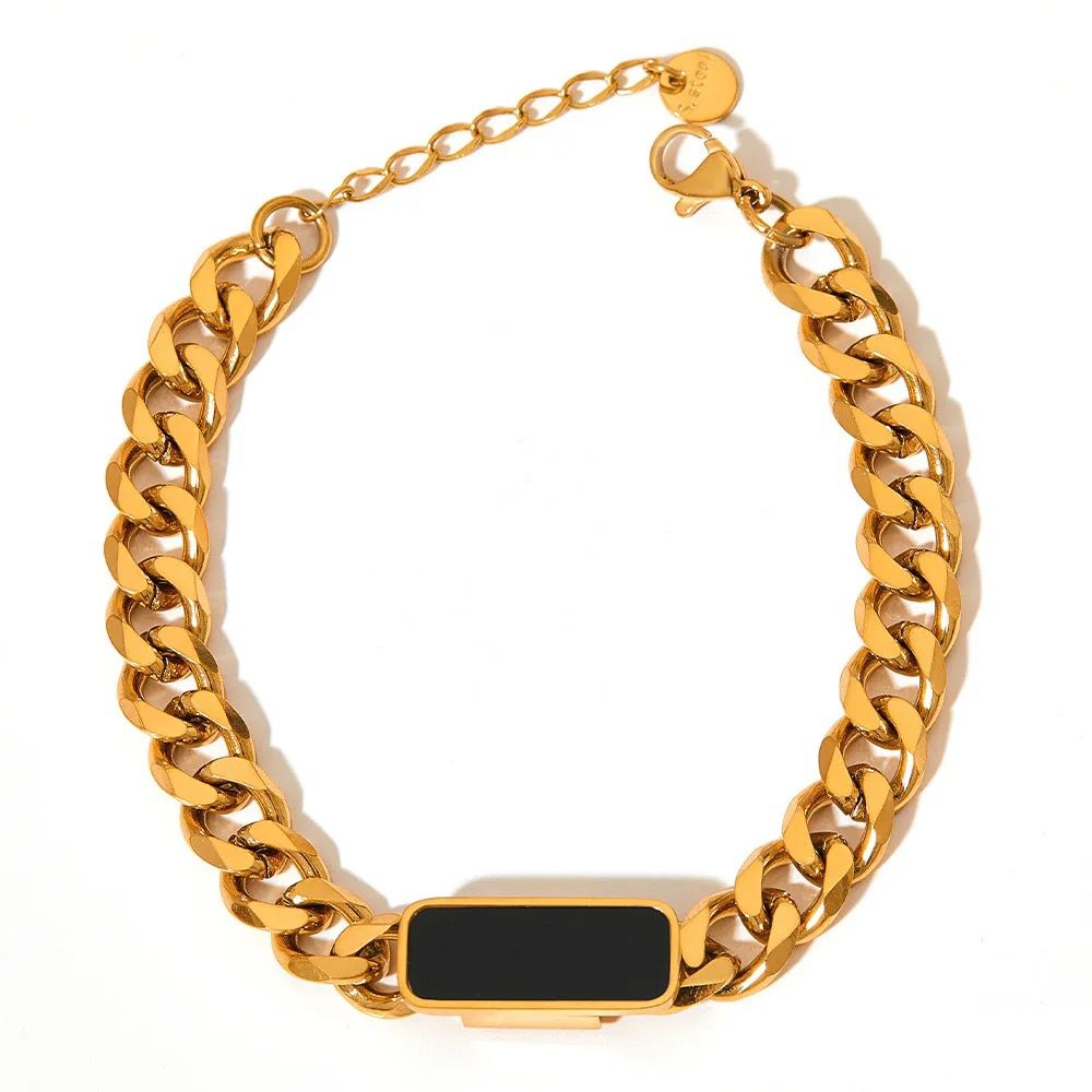 Black Cali Cuban Gold Bracelet