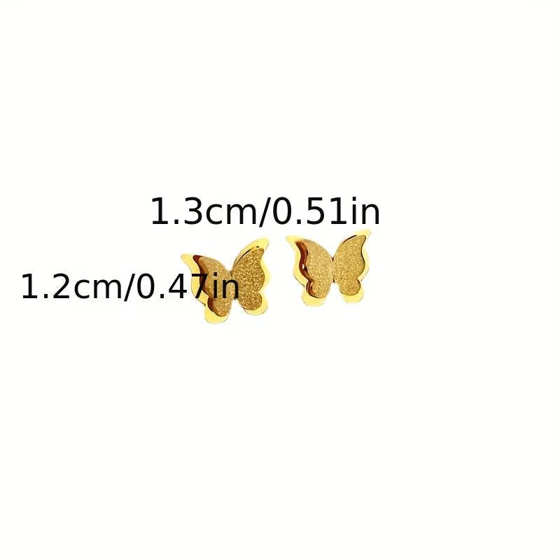 Iced Butterfly Gold Studs