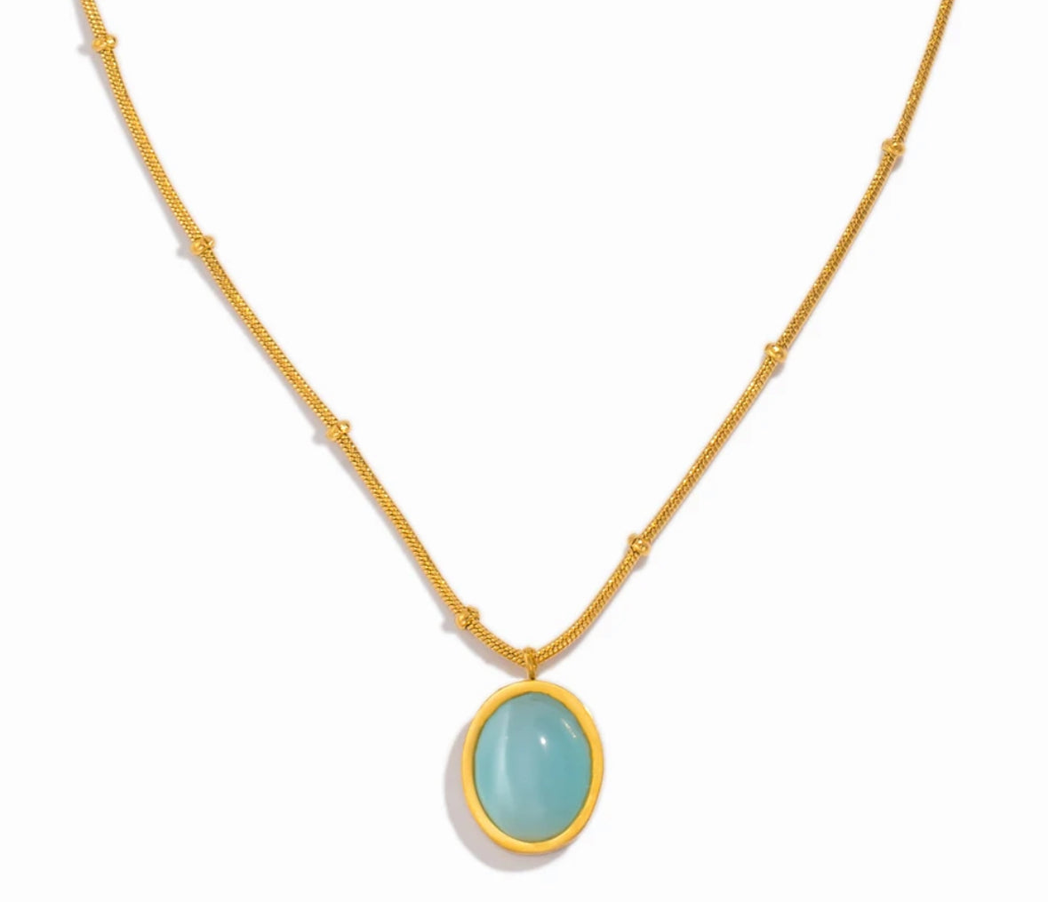 Aqua Oval Necklace