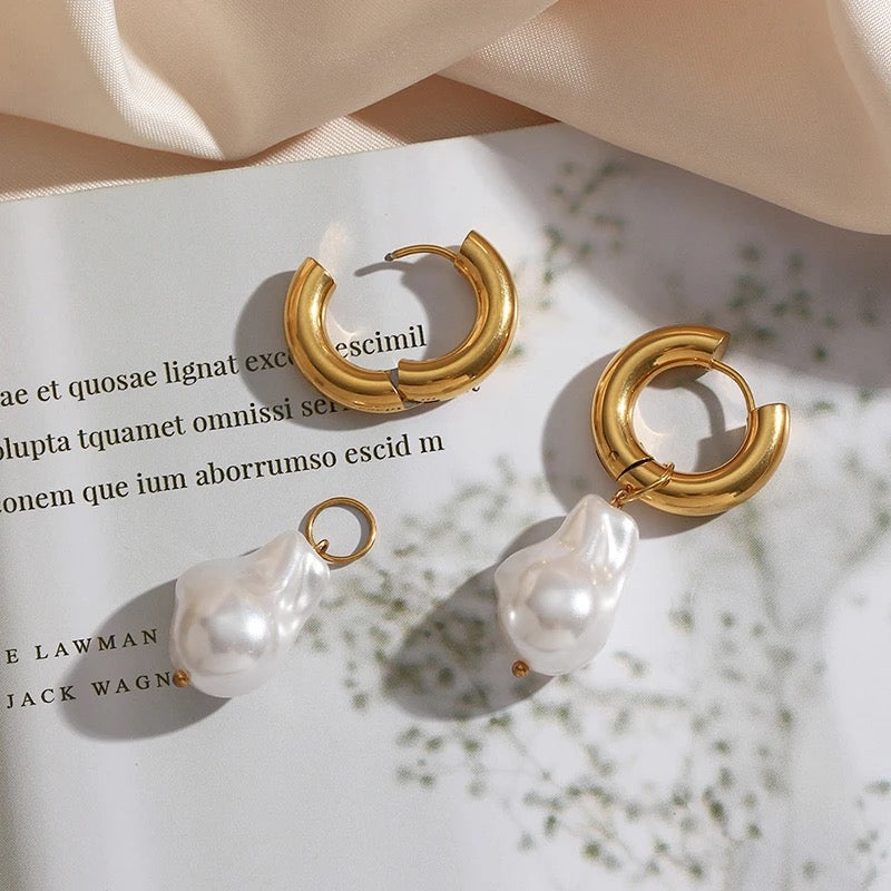 Diya Pearl Hoops