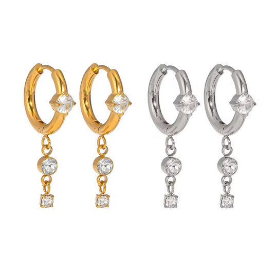Mini Double Zircon Hoops
