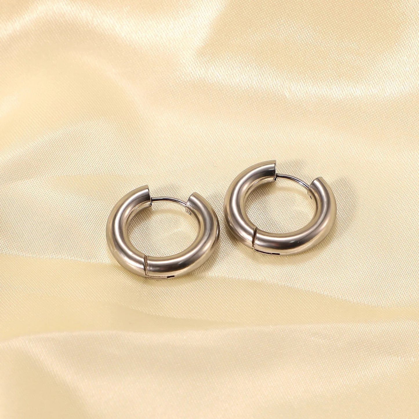 12mm Silver Hoops