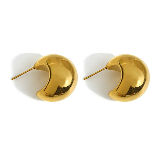 Gold Bottega Chunky Hoops