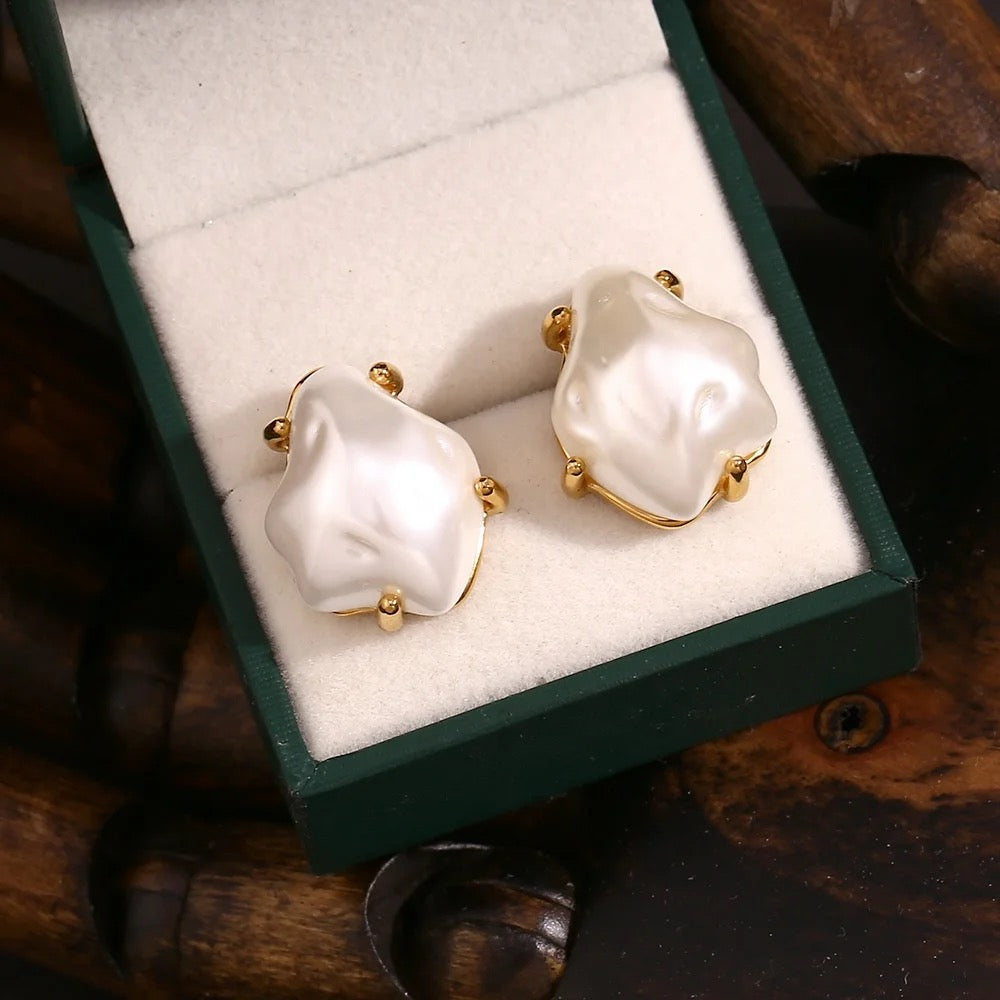 Satin Pearl Studs