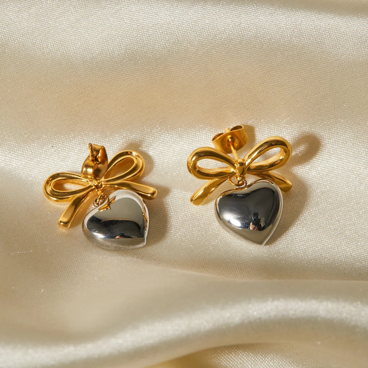 Bow Heart Earrings