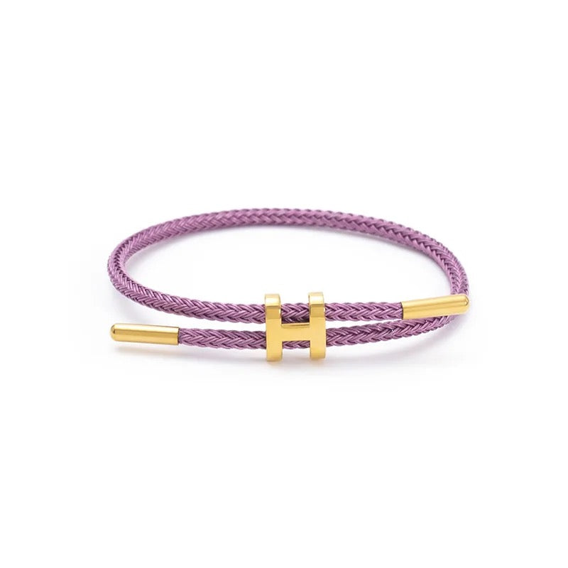 Purple H Braid Bracelet