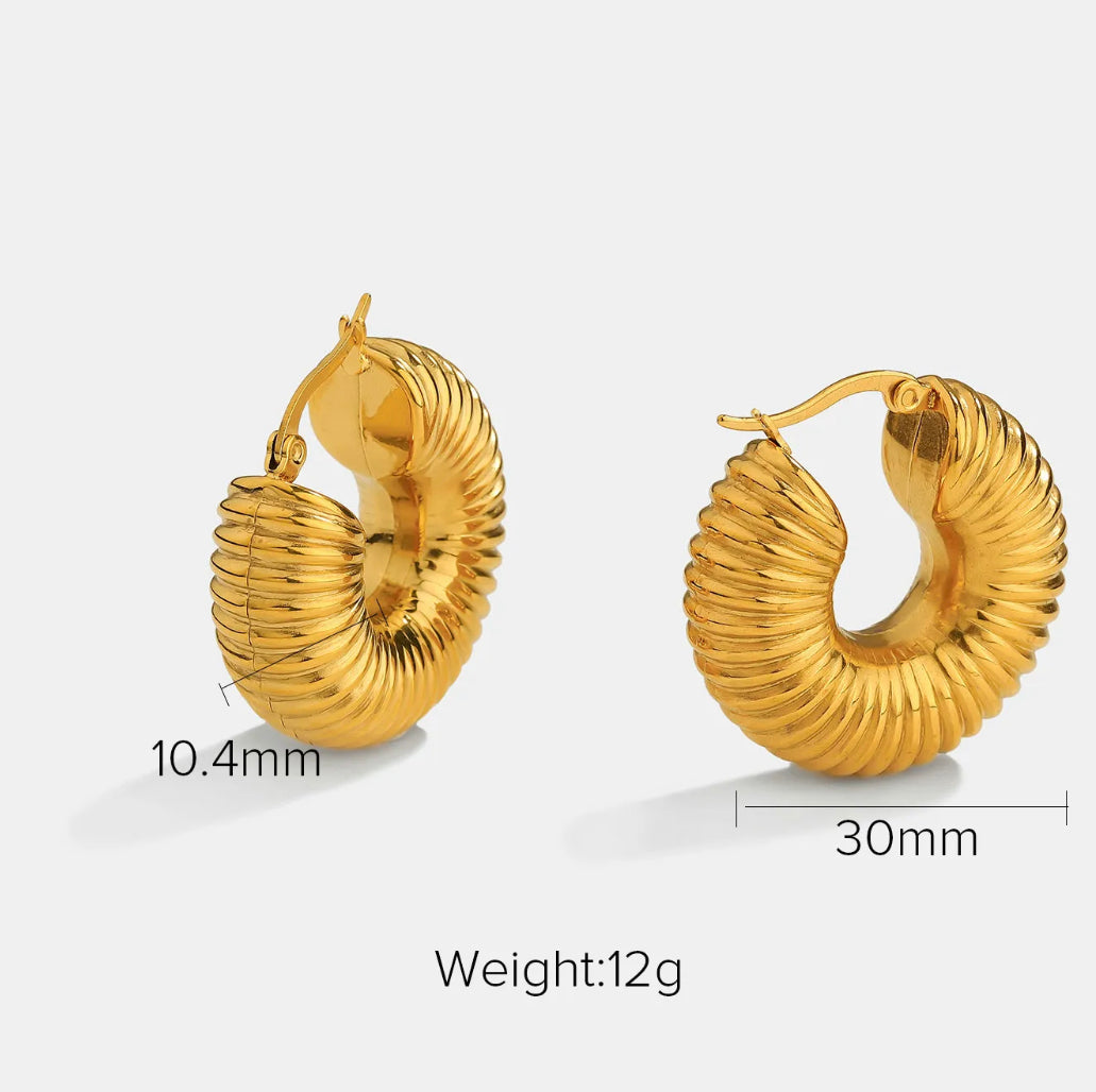 Gold Snail Hoops