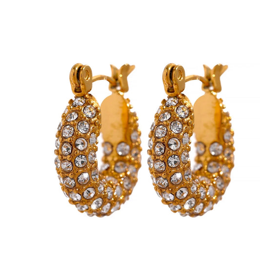 18K Cubic Zirconia Hoops (Gold)