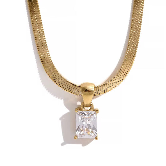 Cubic Zirconia Necklace (Clear)