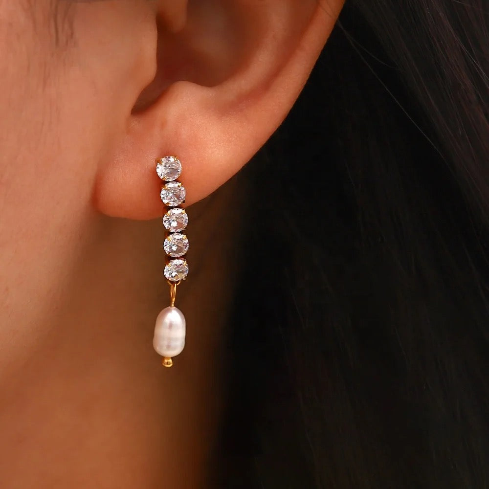 Persian Pearl Zircon Earrings