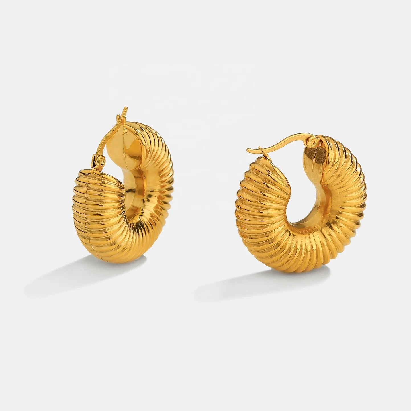 Gold Snail Hoops