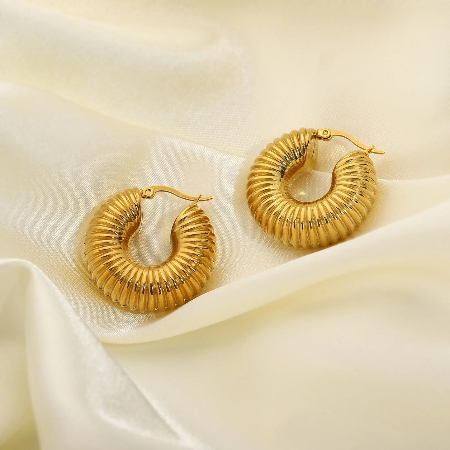 Gold Snail Hoops