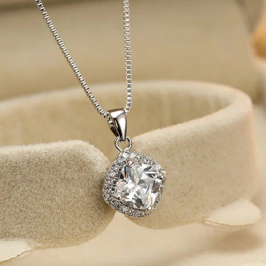 Silver Cushion Necklace