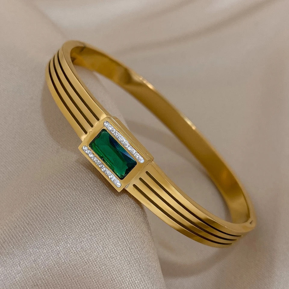 Emerald Rectangle Bangle A12